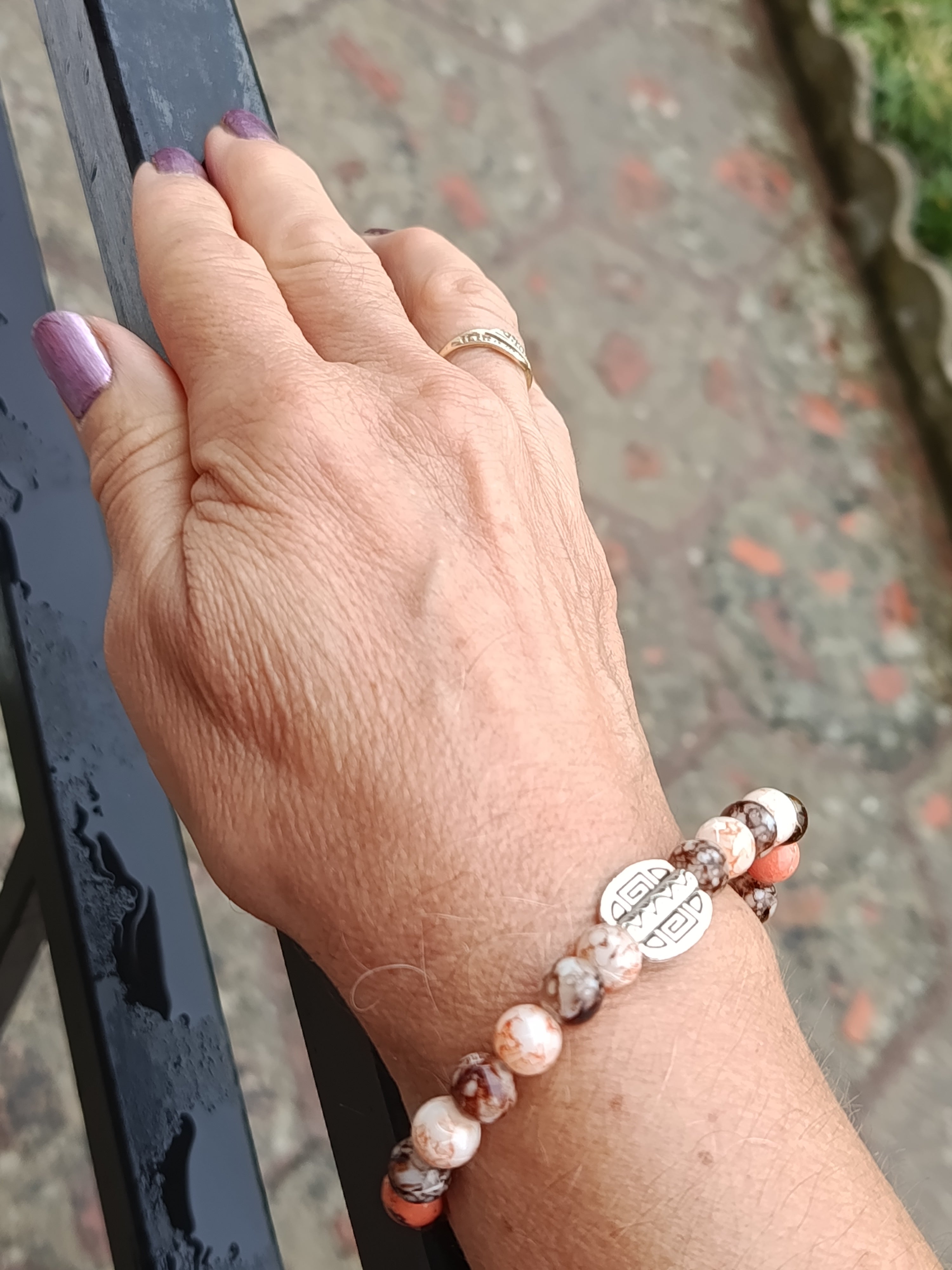 Bracelet pierre et perle alternée