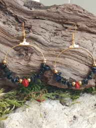 Boucles d'oreilles pierres et perle