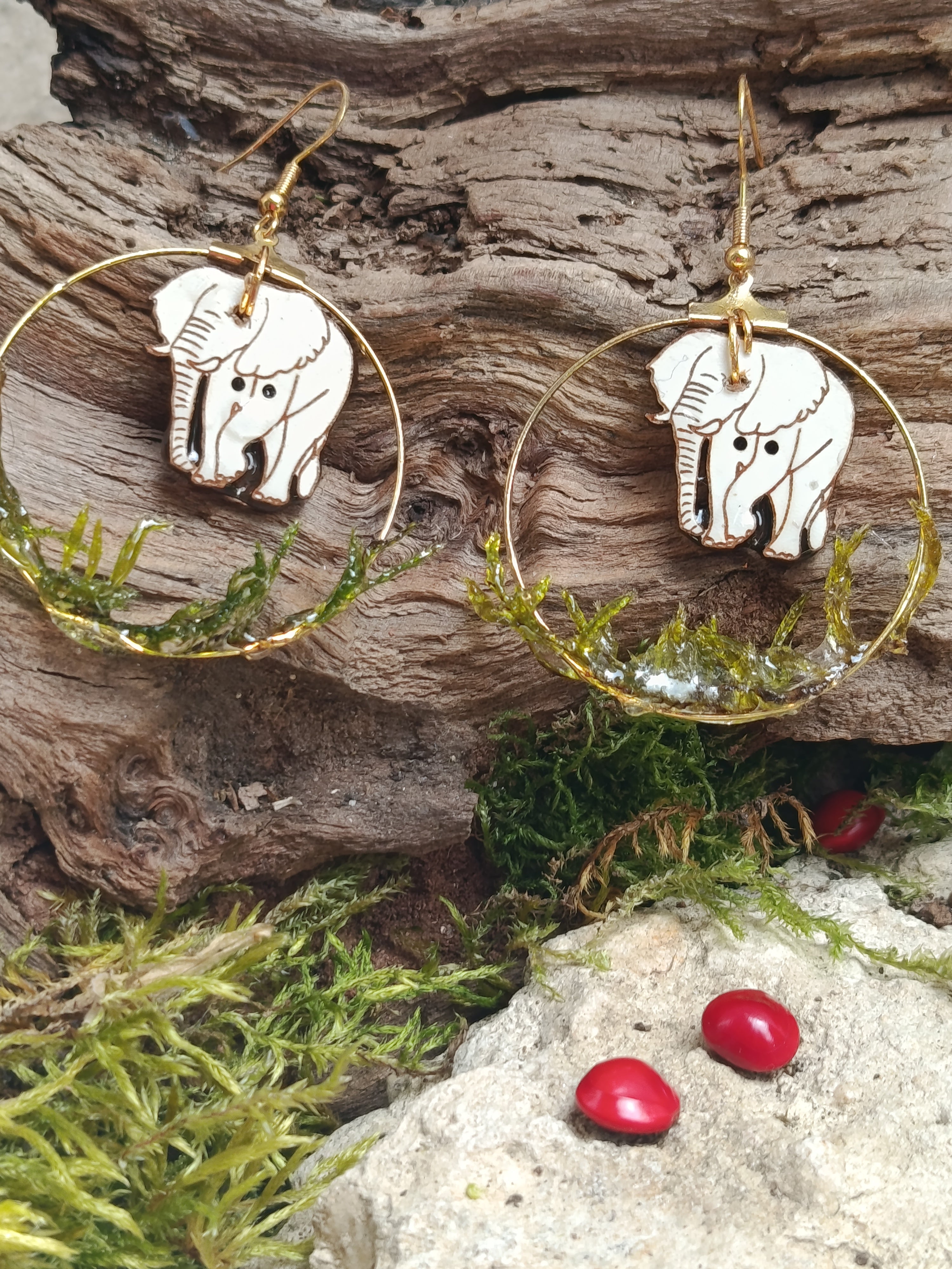 Boucles d'oreilles bois