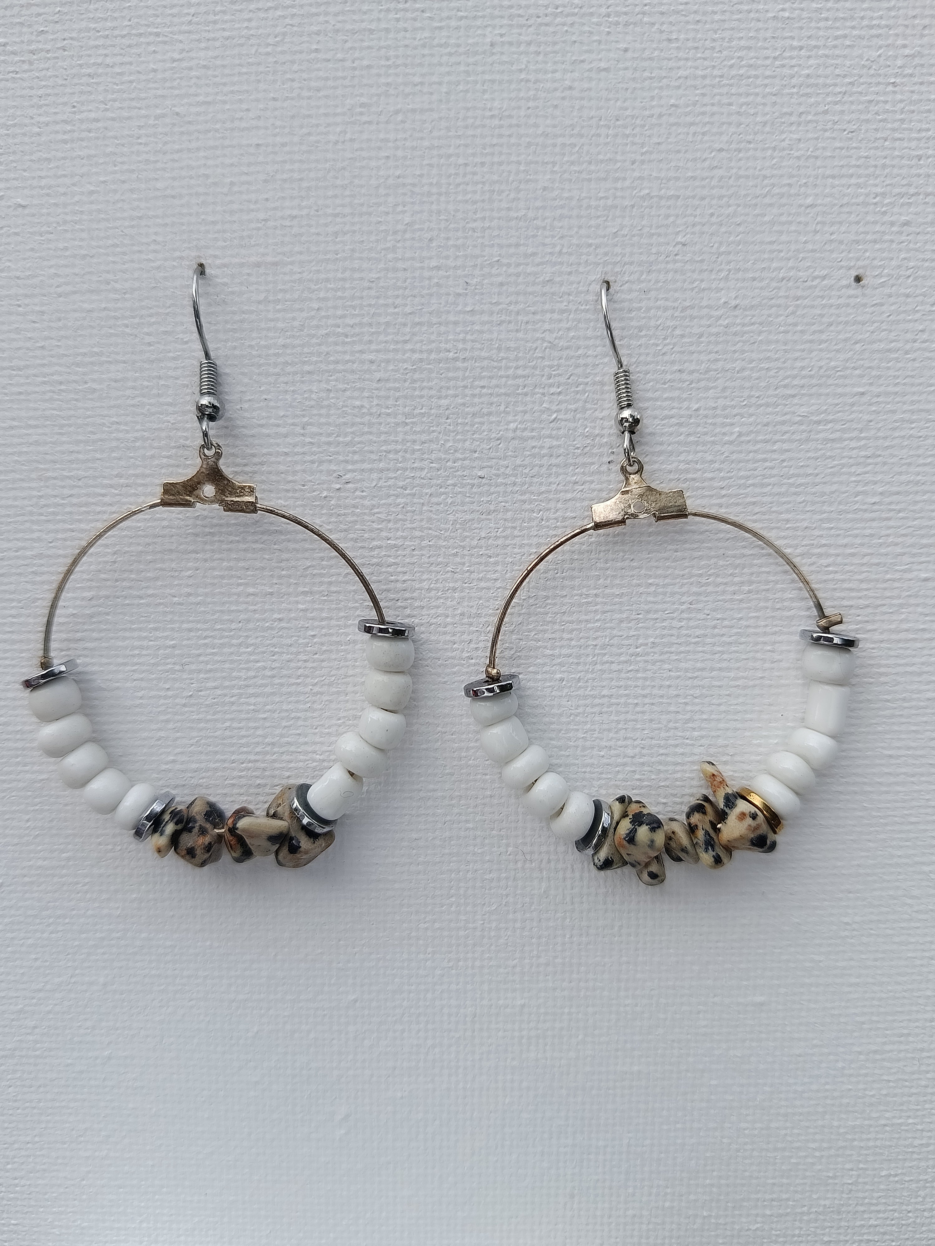 Boucles d'oreilles perles et pierres