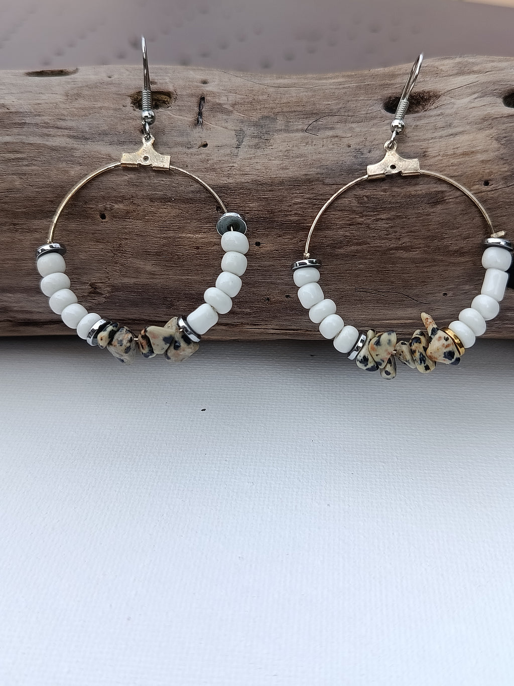 Boucles d'oreilles perles et pierres