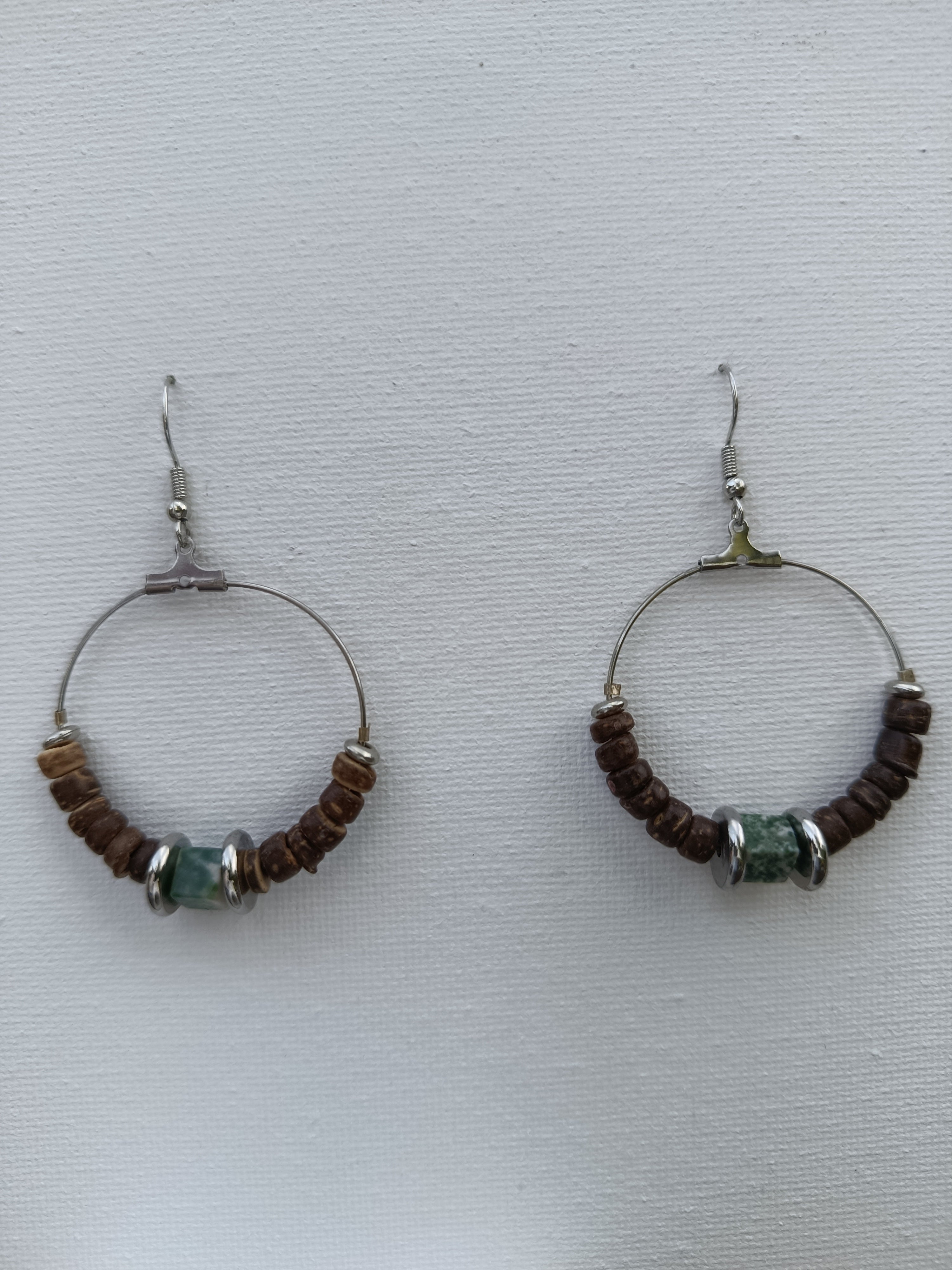 Boucles d'oreilles coco marron