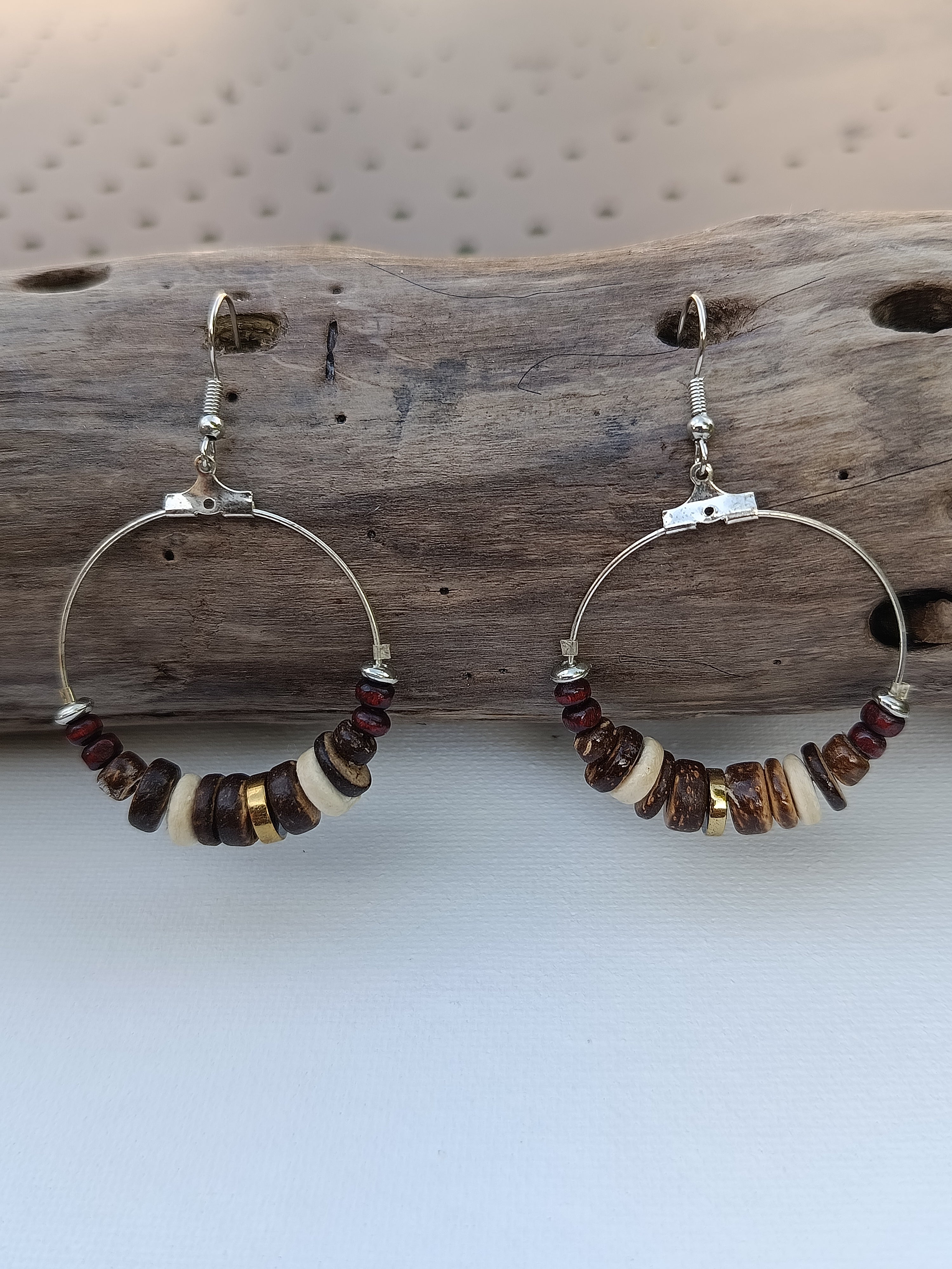 Boucles d'oreilles noix de coco