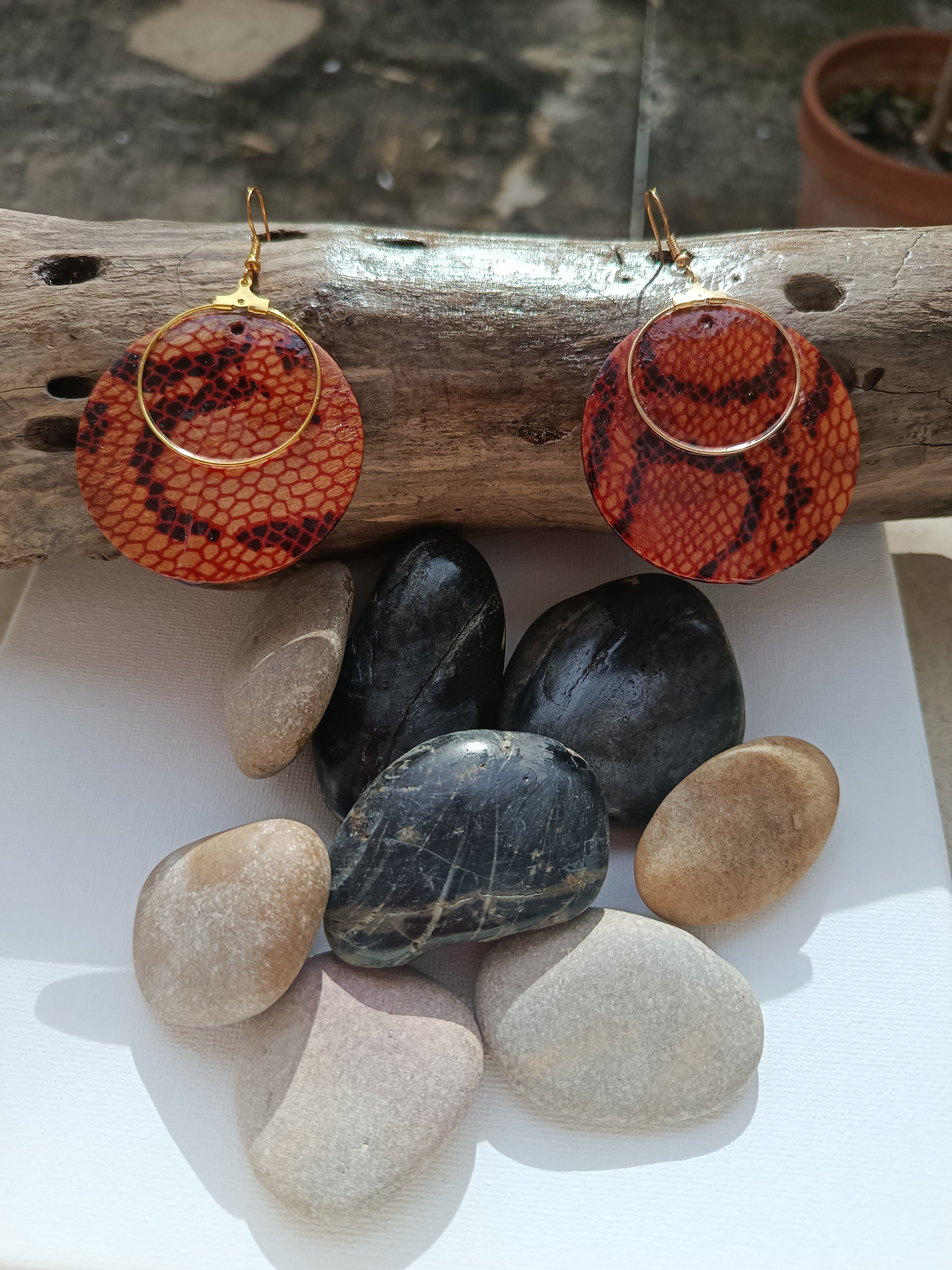 Boucles d'oreilles bois 030