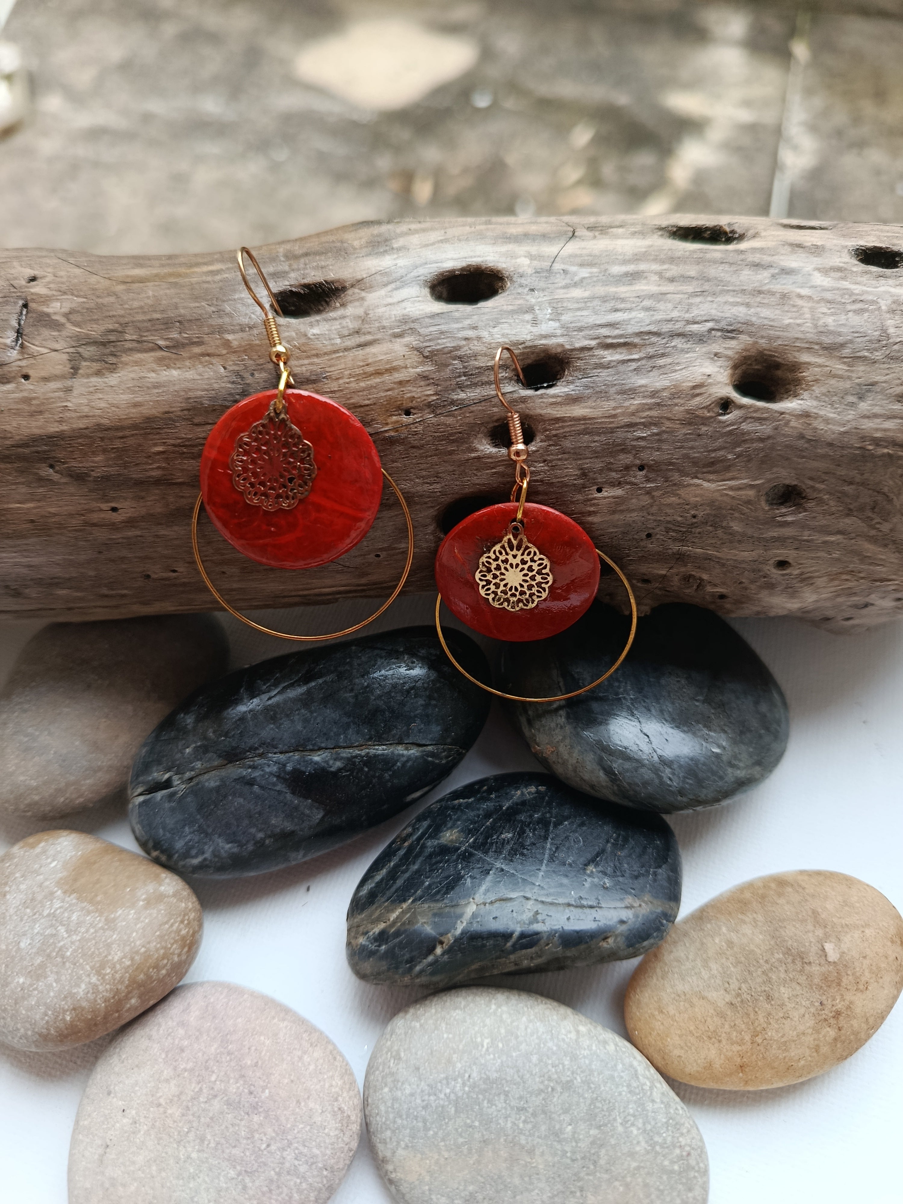 Boucles d'oreilles bois 033